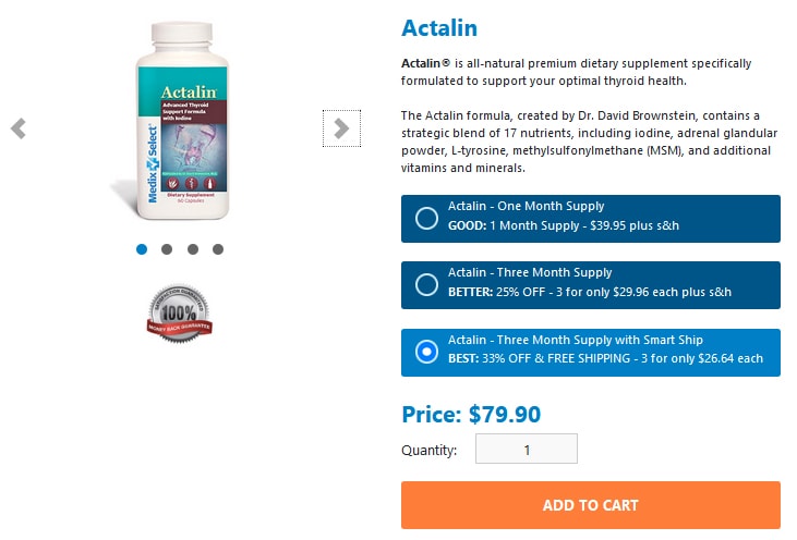 Actalin Pricing