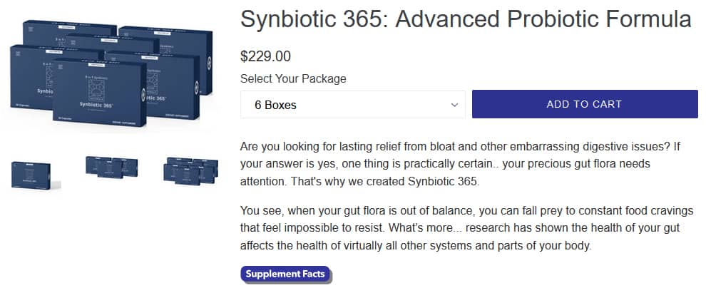 Synbiotic 365 Pricing