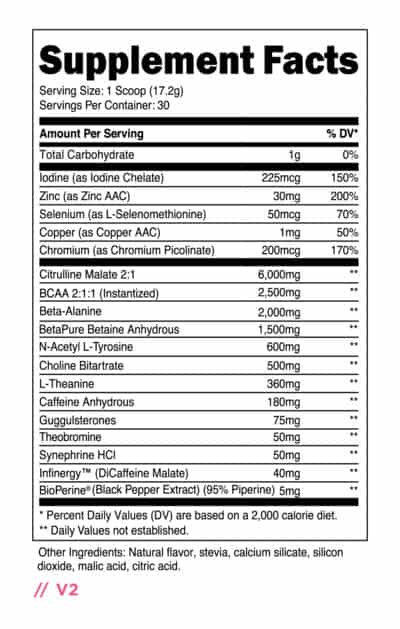 Transparent Labs LEAN Supplement Facts