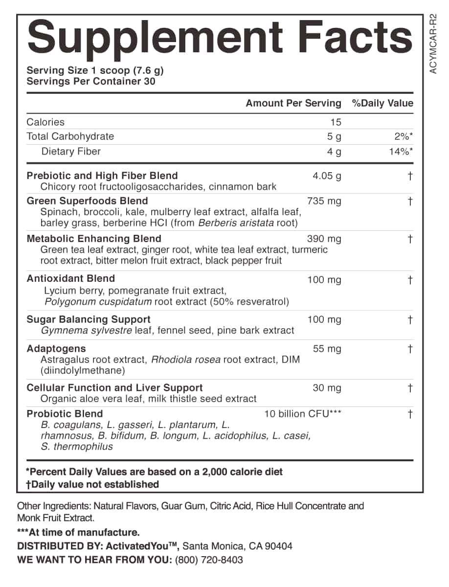 Morning Complete Supplement Facts