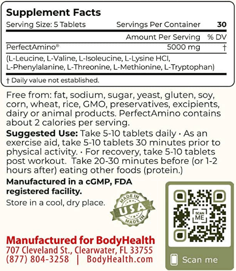 PerfectAmino Supplements Facts