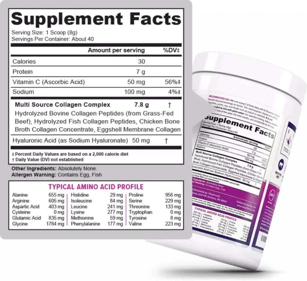 Vitauthority Multi Collagen Protein - Ingredients