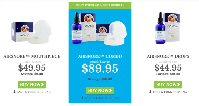 Airsnore Pricing Package