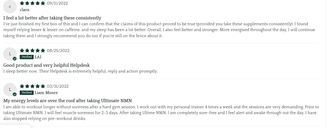 Invity Ultimate NMN 12000 Customer Reviews