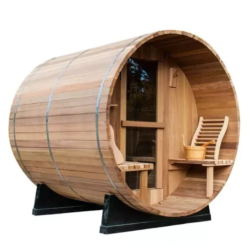 4-Person Outdoor Cedar Dry or Steam Sauna with Porch 