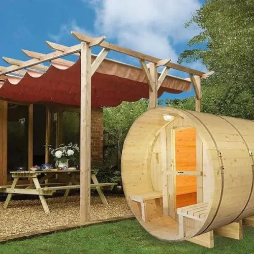ALEKO SB5PINECP Finnish White Pine Wet Dry Barrel Sauna