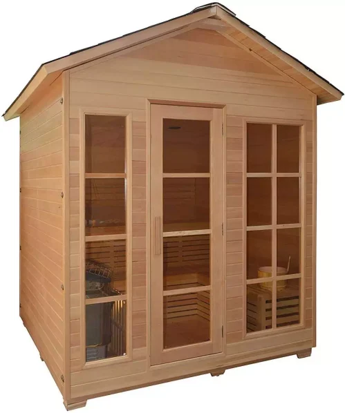 Canadian Red Cedar 4 Person Indoor/Outdoor Wet/Dry Sauna 