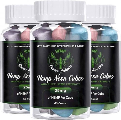 Green Lobster CBD Neon Cubes Gummies